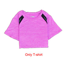 Load image into Gallery viewer, OLOEY Sexy Yoga Set sports wear for women gym TShirt + Pants Breathable Gym Workout Clothes Compressed Yoga Leggings Sport Suit