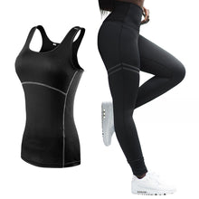 Load image into Gallery viewer, Sleeveless Yoga Set Women Running Fitness Sport Vest+Pants Yoga Leggings Gym Clothes Jogging Sport Suit Sport Clothes
