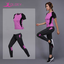 Load image into Gallery viewer, OLOEY Women's sportswear Yoga Set Fitness Gym Clothes Running Tennis Shirt+Pants Yoga Leggings Jogging Workout Sport Suit