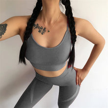 Load image into Gallery viewer, Peeli 2 Piece Yoga Set Sport Wear Women Sports Suit Fitness Gym Clothing Seamless Sports Bra Leggings Workout Running Tracksuits