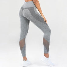Load image into Gallery viewer, Solid Yoga Pants High Waist Sport Leggings Mesh Patchwork Yoga Leggings Fitness Women Sport Pants Jogging Running Gym Sportswear