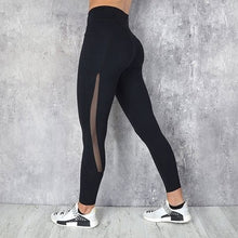 Load image into Gallery viewer, Pocket Solid Sport Yoga Pants High Waist Mesh Sport Leggings Fitness Women Yoga Leggings Training Running Pants Sportswear Women