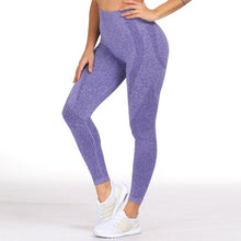 Load image into Gallery viewer, Women Blue Seamless Leggings Tummy Control Yoga Leggings High Waist Booty Leggings Sport Fitness Gym Leggings Athletic Tights