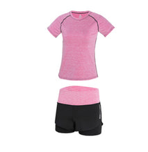 Load image into Gallery viewer, High waist pants+shorts+bra+t shirt+coats women yoga 5 piece set outdoor sports quick dry tracksuits fitness gym clothing 4XL