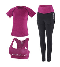 Load image into Gallery viewer, High waist pants+shorts+bra+t shirt+coats women yoga 5 piece set outdoor sports quick dry tracksuits fitness gym clothing 4XL