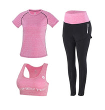 Load image into Gallery viewer, High waist pants+shorts+bra+t shirt+coats women yoga 5 piece set outdoor sports quick dry tracksuits fitness gym clothing 4XL