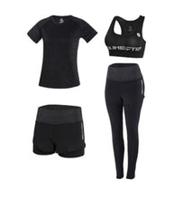 Load image into Gallery viewer, High waist pants+shorts+bra+t shirt+coats women yoga 5 piece set outdoor sports quick dry tracksuits fitness gym clothing 4XL