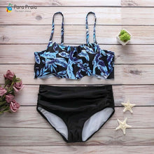 Load image into Gallery viewer, 2019 Palm Tree Push up Bikini Set Women Helter Ruffle Swimwear Sexy Off Shoulder High Waist Swimsuit Women Beach Bathing Suit