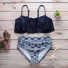 Load image into Gallery viewer, 2019 Palm Tree Push up Bikini Set Women Helter Ruffle Swimwear Sexy Off Shoulder High Waist Swimsuit Women Beach Bathing Suit