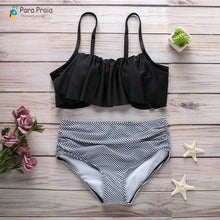 Load image into Gallery viewer, 2019 Palm Tree Push up Bikini Set Women Helter Ruffle Swimwear Sexy Off Shoulder High Waist Swimsuit Women Beach Bathing Suit