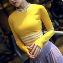 Load image into Gallery viewer, Women Sport Cropped Tops Gym Sportswear Tight Yoga Shirts O-neck Running Shirt Long Sleeve Workout Gym Stretch Top Fitness Shirt