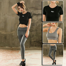 Load image into Gallery viewer, 2019 3Pcs Women Yoga Sets Fitness Gym Clothes Yoga Pant Leggings Running Training Exercise T-shirt Women Bra Sport Suits