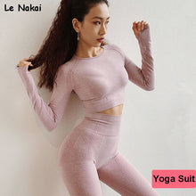 Load image into Gallery viewer, Vital Seamless Yoga Set Workout Clothes for Women Crop Top Two-piece Workout Set Sport Suit ropa deportiva mujer Gym Clothing