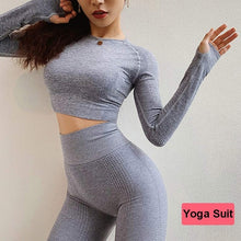 Load image into Gallery viewer, Vital Seamless Yoga Set Workout Clothes for Women Crop Top Two-piece Workout Set Sport Suit ropa deportiva mujer Gym Clothing