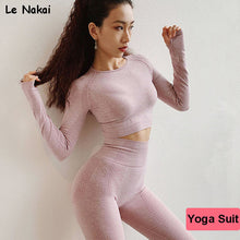 Load image into Gallery viewer, Vital Seamless Yoga Set Workout Clothes for Women Crop Top Two-piece Workout Set Sport Suit ropa deportiva mujer Gym Clothing