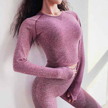 Load image into Gallery viewer, Vital Seamless Sport Shirts Long Sleeve Shirt Women Crop Top Yoga Sport T-shirt Workout Tops Sports Wear For Women Gym Fitness