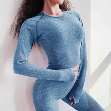 Load image into Gallery viewer, Vital Seamless Sport Shirts Long Sleeve Shirt Women Crop Top Yoga Sport T-shirt Workout Tops Sports Wear For Women Gym Fitness