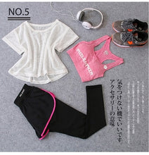 Load image into Gallery viewer, Sportswear 3 Piece Yoga Set Women Gym Cloth Sport Suit Shirt Top+Bra+Shorts Female Workout Athletic Running Fitness Clothing