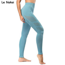 Load image into Gallery viewer, New Women Eyelet Knit Seamless Yoga Leggings High Waisted Tummy Control Gym Leggings Sports Pants Fitness Workout Flex Leggings