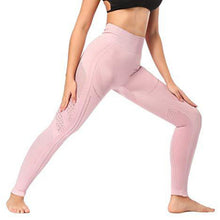 Load image into Gallery viewer, New Women Eyelet Knit Seamless Yoga Leggings High Waisted Tummy Control Gym Leggings Sports Pants Fitness Workout Flex Leggings