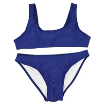 Load image into Gallery viewer, Sexy Bikinis set Japanese Sukumizu School Crotch Bottom Zipper Swimsuit Push up Halter Swimming Bathing suit Maillot De Bain