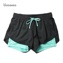 Load image into Gallery viewer, Blesskiss Yoga Shorts Women Fitness Top Spandex Neon Elastic Lulu Running Workout Short Leggings For Ladies Gym Sport Shorts