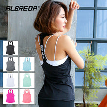 Load image into Gallery viewer, ALBREDA Women yoga sport vest Professional sleeveless Quick Drying Fitness Running Tank Top Gym Yoga shirt fitness Vest 6 colors