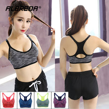 Load image into Gallery viewer, ALBREDA Women Yoga bra Sports Bra Running Fitness Gym bras female Straps Padded Crop Top Underwear Athletic Segment dyeing Vest