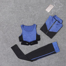 Load image into Gallery viewer, 5 pieces sets coat+t shirt+bra+shorts+leggings women yoga clothing quick dry outdoor sports running fitness gym ropa deportiva