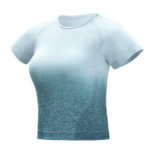 Load image into Gallery viewer, Yoga Tops Seamless Yoga Shirts Short Sleeve Crop Top Women Sport Shirt Women Sports Tops Gym Women Seamless Top Gym Tshirt Women