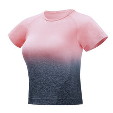 Load image into Gallery viewer, Yoga Tops Seamless Yoga Shirts Short Sleeve Crop Top Women Sport Shirt Women Sports Tops Gym Women Seamless Top Gym Tshirt Women