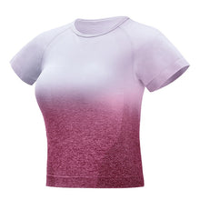 Load image into Gallery viewer, Yoga Tops Seamless Yoga Shirts Short Sleeve Crop Top Women Sport Shirt Women Sports Tops Gym Women Seamless Top Gym Tshirt Women