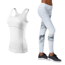 Load image into Gallery viewer, 2019 New Printing 2 Piece Suit Women Patchwork Yoga Set Sport Fitness Women Pants Leggings Push Up Yoga Pants Summer Sportswear