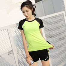 Load image into Gallery viewer, 2019 Women Tracksuit Two Piece Yoga Set Gym Fitness Clothes Tennis Shirt+Short Running Tight Jogging Workout Leggings Sport Suit