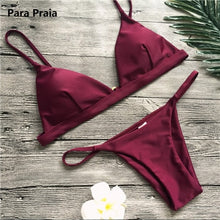 Load image into Gallery viewer, 9 Colors Solid Bikini Set 2019 Sexy Push Up Swimwear Women Brazilian Swimsuit Low Waist Biquini Halter Two Pieces Bathing Suit