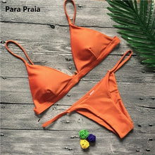 Load image into Gallery viewer, 9 Colors Solid Bikini Set 2019 Sexy Push Up Swimwear Women Brazilian Swimsuit Low Waist Biquini Halter Two Pieces Bathing Suit