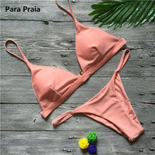 Load image into Gallery viewer, 9 Colors Solid Bikini Set 2019 Sexy Push Up Swimwear Women Brazilian Swimsuit Low Waist Biquini Halter Two Pieces Bathing Suit