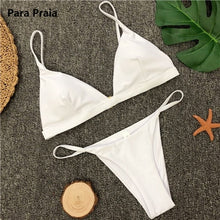 Load image into Gallery viewer, 9 Colors Solid Bikini Set 2019 Sexy Push Up Swimwear Women Brazilian Swimsuit Low Waist Biquini Halter Two Pieces Bathing Suit