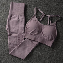 Load image into Gallery viewer, Gym 2 Piece Set Workout Clothes for Women Sports Bra and Leggings Set Sports Wear for Women Gym Clothing Athletic Yoga Set