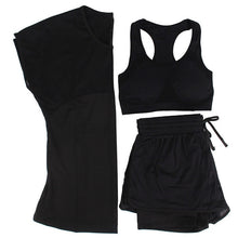 Load image into Gallery viewer, MAIJION 3Pcs Women Sports Running Sets Yoga T Shirt Tops&amp;Shorts&amp;Bra Set Quick Dry Gym Fitness Yoga Set Workout Sportswear Suit
