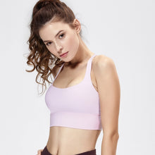 Load image into Gallery viewer, CRZ YOGA Women's Cross Back Wirefree Removable Cups Longline Yoga Sports Bra