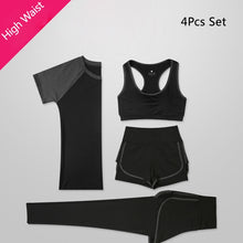 Load image into Gallery viewer, OLOEY Women 5 Piece Yoga Set for Running T-Shirt Fitness Bra Sports Wear Gym Clothing Women Workout Set Sports Suit