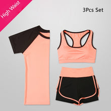 Load image into Gallery viewer, OLOEY Women 5 Piece Yoga Set for Running T-Shirt Fitness Bra Sports Wear Gym Clothing Women Workout Set Sports Suit