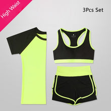 Load image into Gallery viewer, OLOEY Women 5 Piece Yoga Set for Running T-Shirt Fitness Bra Sports Wear Gym Clothing Women Workout Set Sports Suit