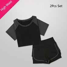 Load image into Gallery viewer, OLOEY Women 5 Piece Yoga Set for Running T-Shirt Fitness Bra Sports Wear Gym Clothing Women Workout Set Sports Suit