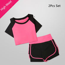 Load image into Gallery viewer, OLOEY Women 5 Piece Yoga Set for Running T-Shirt Fitness Bra Sports Wear Gym Clothing Women Workout Set Sports Suit