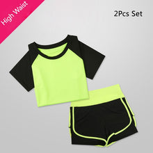 Load image into Gallery viewer, OLOEY Women 5 Piece Yoga Set for Running T-Shirt Fitness Bra Sports Wear Gym Clothing Women Workout Set Sports Suit