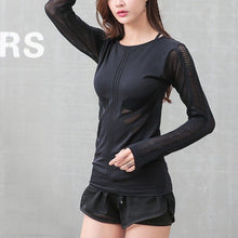 Load image into Gallery viewer, MAIJION Elastic Hollow-out Yoga Shirt Solid Color Tops Women Quick-dry Soft Running Fitness Clothing Breathable Crop Top Ladies