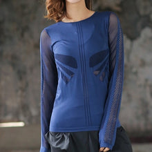 Load image into Gallery viewer, MAIJION Elastic Hollow-out Yoga Shirt Solid Color Tops Women Quick-dry Soft Running Fitness Clothing Breathable Crop Top Ladies