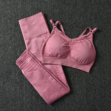 Load image into Gallery viewer, Gym Yoga Set Women Gym Sets 2 Piece Gym Hollow Out Workout Clothes for Women Sportswear Fitness Clothing Sports Active Wear